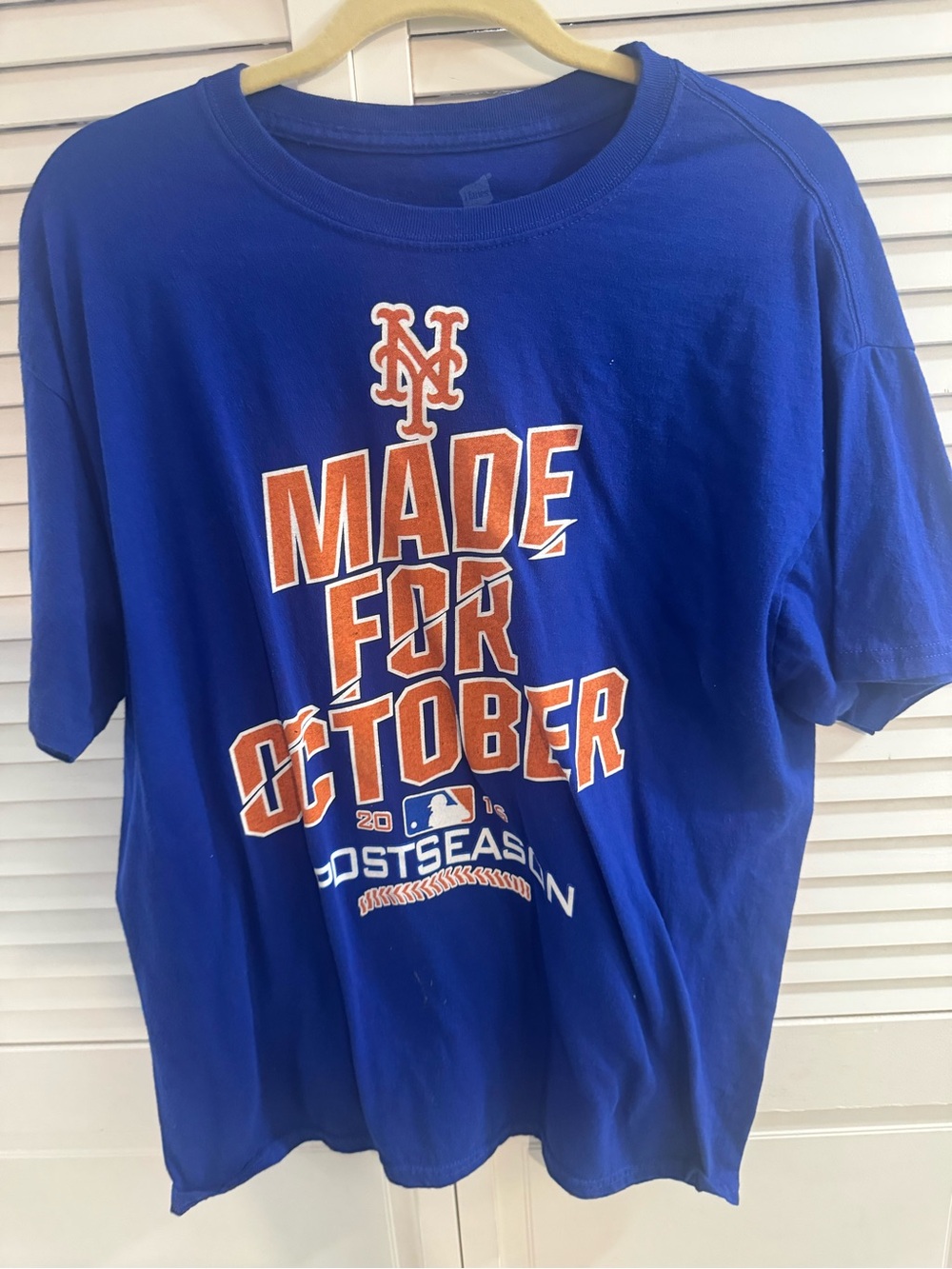 Men's Royal Blue 'Made for October' Short Sleeve Graphic Tee -
